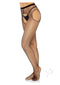Leg Avenue Industrial Net Crotchless Garter Pantyhose Black showcasing bold fishnet design and open crotch style.