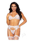 Rhinestone Eyelash Lace 3pc Lg Wht-0