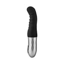 Forto Thruster Silicone Thrusting G Spot Vibrator Black with sleek design and soft silicone texture.