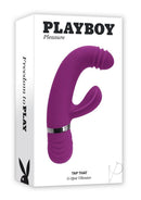Playboy Tap That Silicone G-Spot Vibrator Purple packaging with ergonomic design and innovative features.