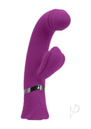 Playboy Tap That Silicone G-Spot Vibrator Purple with tapping head and winged arm for dual stimulation.