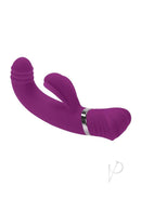 Playboy Tap That Silicone G-Spot Vibrator Purple showcasing its curved design and dual stimulation features.