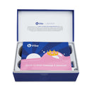 b Vibe Anal Massage and Education Set Blue opened box showcasing guide to anal massage and pleasure.