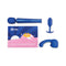 b Vibe Anal Massage and Education Set Blue including wand, anal toys, and guide to anal massage & pleasure.