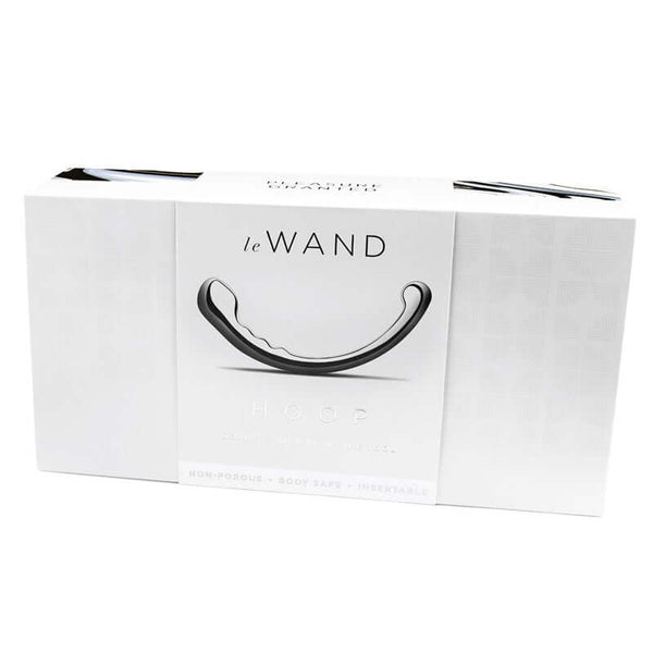 Le Wand Hoop Dual Ended Stainless Steel Massager packaging, showcasing its elegant design.