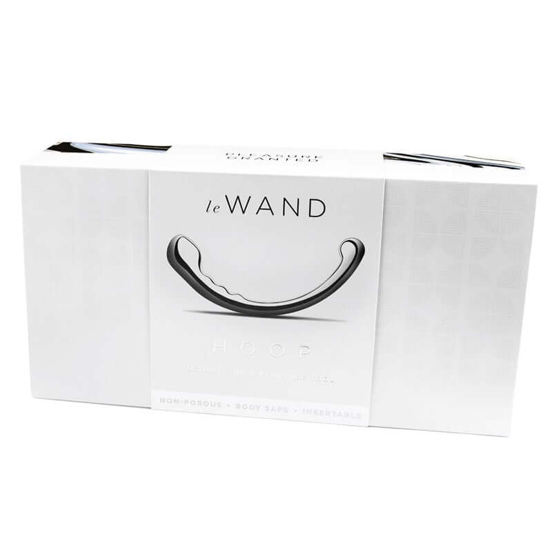 Le Wand Hoop Dual Ended Stainless Steel Massager packaging, showcasing its elegant design.