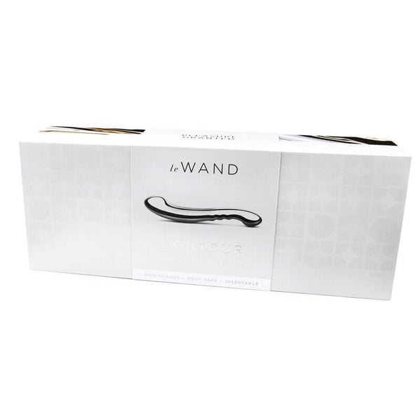 Le Wand Contour Stainless Steel Massager packaging showcasing its sleek design and premium quality.