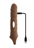 Zero Tolerance Big Boy Vibrating Penis Extension Chocolate with USB charging, showing realistic detail and texture.