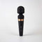 Titan Touch Panel Wand Massager Black with soft head and control buttons for targeted pleasure.