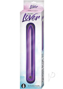 Secret Lover Rechargeable Vibrator Purple in its packaging featuring a sleek design and ten vibration functions.