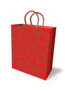 Little Genie Glitter Hearts 10 Inch Gift Bag Red, a sparkling red bag perfect for Valentine's gifts.