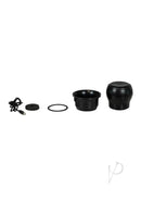 PowerBlow Interactive Suction Device components and accessories laid out in a row, including charger, adapter, ring, and main device.