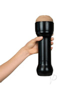 Kiiroo PowerBlow and Feel Victoria June Mouth Stroker Kit held in hand for interactive pleasure.