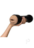 Kiiroo PowerBlow and Feel Victoria June Mouth Stroker Kit held in hand showcasing realistic design.