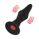 Forto Vibrating Ribbed Plug Remote-Controlled Large demonstrating its textured design and remote functionality with vibration effects.