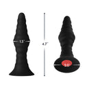 Forto Vibrating Ribbed Anal Plug Remote-Controlled Small Black: 4.7" tall, 1.3" wide, ribbed design for enhanced stimulation.