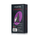Forto Vibrating Ribbed Anal Plug Remote-Controlled Small Black packaging with product details and remote control image
