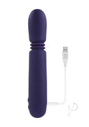 Evolved Handy Thruster Silicone Vibrator Purple with USB charging cord, sleek and powerful design for ultimate pleasure.