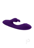 Playboy On Repeat Silicone Rabbit Vibrator Purple designed for dual stimulation with a gently curved shaft and bunny stimulator.