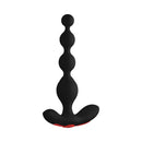 Forto Vibrating Anal Beads Silicone Plug Black featuring a flexible beaded structure and streamlined design.