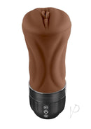 Zero Tolerance Tight Lipped Pussy Masturbator Chocolate features dual motors for a lifelike experience.
