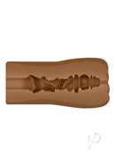 Zero Tolerance Tight Lipped Pussy Masturbator Chocolate life-like stroker design with textured interior.