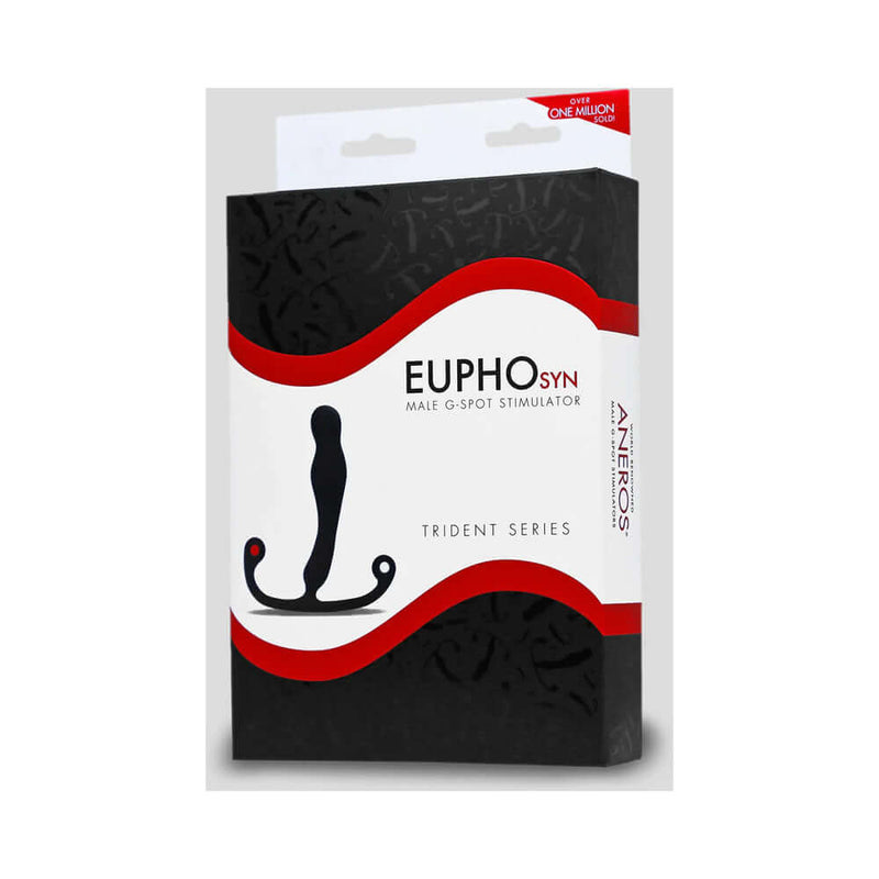 Aneros Trident Series Eupho Syn Prostate Stimulator packaging featuring sleek design and informative branding.