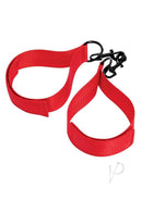WhipSmart Heart Cushion Sex Positioning Wedge Red showing red straps with clips for enhanced intimate experiences.