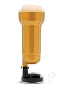 Zolo Vibrating Mountable Stroker Gold designed for hands-free pleasure with a secure suction cup base.