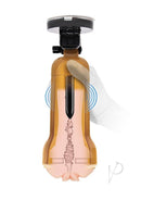Zolo Vibrating Mountable Stroker Gold with suction cup for hands-free pleasure and textured canal.