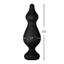 Forto F-30 Pointer Silicone Anal Plug Large Black dimensions 5.3 inches tall and 1.7 inches wide for precise stimulation.