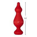 Forto F-30 Pointer Silicone Anal Plug Large Red displayed, measuring 5.3" tall and 1.7" wide.