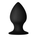 Forto F-98 Cone Silicone Anal Plug Large Black, sleek black silicone anal plug with tapered cone shape for gradual insertion.