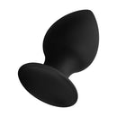 Forto F-98 Cone Silicone Anal Plug Large Black displayed at an angle, showcasing its sleek black finish and thick cone profile.
