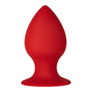 Forto F-98 Cone Silicone Anal Plug Large Red showcased in bold red color, featuring a smooth cone shape for experienced users.