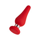Forto F-21 Tear Drop Silicone Anal Plug Medium Red, crafted from silky-smooth silicone for enhanced anal pleasure.