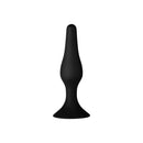Forto F-11 Lungo Silicone Anal Plug Small Black displayed against a white background.