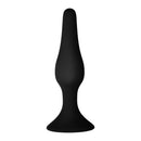 Forto F-11 Lungo Silicone Anal Plug Large Black displayed against a plain background, showcasing its sleek design.
