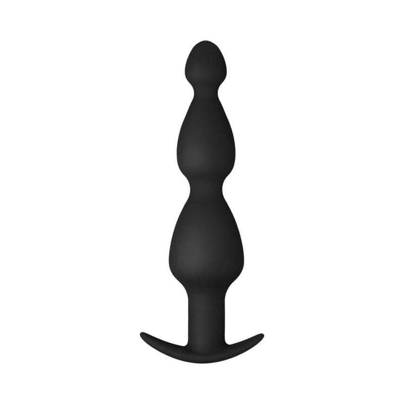 Forto F-52 Cone Beads Silicone Anal Plug Black, smooth silicone anal plug for comfortable pleasure.