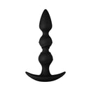 Forto F-42 Spiral Beads Silicone Anal Plug Black features textured beads for pleasurable anal play.