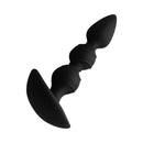 Forto F-42 Spiral Beads Silicone Anal Plug Black features textured beads and a flared base for comfortable anal play.