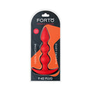 Forto F-42 Spiral Beads Silicone Anal Plug Red, 100% silicone with a silky smooth finish, designed for comfortable anal play.