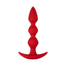 Forto F-42 Spiral Beads Silicone Anal Plug Red showcasing a spiraled, textured design for anal pleasure.