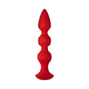 Forto F-42 Spiral Beads Silicone Anal Plug Red with textured beads for comfortable anal play.