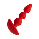 Forto F-42 Spiral Beads Silicone Anal Plug Red showcasing textured beads for enhanced anal pleasure.