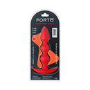 Forto F-42 Spiral Beads Silicone Anal Plug Red packaging showcasing its unique design and features.
