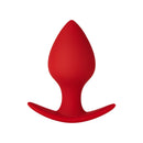 Forto F-60 Spade Silicone Anal Plug Small Red showcased against a white background.