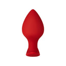Forto F-60 Spade Silicone Anal Plug Small Red featuring a tapered silhouette and thick body for enhanced sensation.