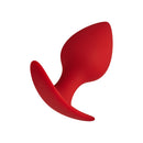 Forto F-60 Spade Silicone Anal Plug Small Red with a distinctive spade silhouette in vibrant red silicone.