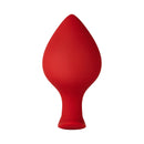 Forto F-60 Spade Silicone Anal Plug Medium Red displayed in a smooth red finish, showcasing its unique spade shape.